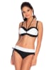 Meriell Club Bikini-Hose in Schwarz/ Weiß