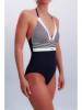 Joop! Bodywear Badeanzug in Dunkelblau/ Weiß