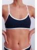 Joop! Bodywear Bikini-Oberteil in Dunkelblau/ Weiß