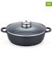 GSW 2-delige set: serveerpan met deksel "Gourmet" zwart - Ø 24 cm