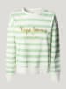 Pepe Jeans Sweatshirt "Anna" in Weiß/ Grün