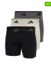 adidas Bokserki (3 pary) w kolorze antracytowym, beżowym i czarnym