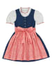 Turi Landhaus Dirndl in Dunkelblau/ Koralle
