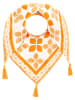 Zwillingsherz Dreieckstuch "Grafik Print" in Orange/ Weiß - (L)200 x (B)100 cm