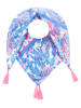 Zwillingsherz Viereck "Hawaii Blume" in Blau/ Pink - (L)130 x (B)130 cm