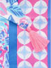 Zwillingsherz Viereck "Hawaii Blume" in Blau/ Pink - (L)130 x (B)130 cm