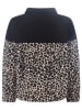 Zwillingsherz Fleecepullover "Leo Lover" in Schwarz/ Beige