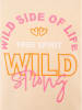 Zwillingsherz Longsleeve "Wild Side Of Life" in Beige/ Bunt
