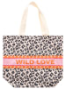Zwillingsherz Stofftasche "Wild Love" in Beige/ Schwarz/ Orange - (B)45 x (H)38 x (T)17 cm