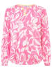 Zwillingsherz Bluse "Blätter" in Weiß/ Rosa