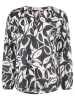 Zwillingsherz Blouse "Blätter" wit/zwart