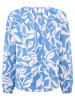 Zwillingsherz Bluse "Blätter" in Blau/ Weiß