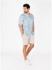 KEY LARGO Hemd "Palms" - Regular fit - in Hellblau/ Creme