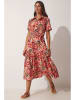 Happiness Istanbul Kleid in Rot/ Creme