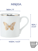 Mikasa 2-delige set: koppen "Butterfly" wit/goudkleurig - 280 ml