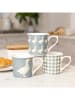 Mikasa 2-delige set: koffiekoppen "Blue Rose" blauw/wit - 300 ml