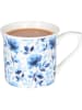 Mikasa 2er-Set: Kaffeetassen "Blue Rose" in Weiß/ Blau - 300 ml