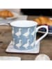 Mikasa 2-delige set: koffiekoppen "Geese" blauw/wit - 300 ml