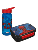 SCOOLI 2tlg. Set: Brotzeitdose und Trinkflasche "Spider-Man" in Blau/ Rot