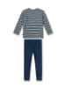 Sanetta Pyjama in Dunkelblau/ Hellblau/ Orange