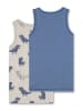 Sanetta 2-delige set: hemdjes blauw/grijs