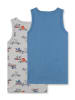 Sanetta 2-delige set: hemdjes blauw/grijs