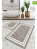 Elizabed 3-delige set: badmatten beige/grijs