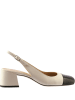 Högl Leren slingpumps crème/zwart