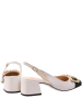 Högl Leder-Slingpumps in Creme/ Schwarz