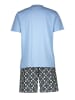 Hanro Pyjama lichtblauw/donkerblauw