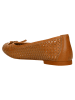 Wojas Leren ballerina's lichtbruin