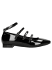 Wojas Leren ballerina's zwart