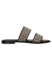 Wojas Leder-Pantoletten in Schwarz/ Beige