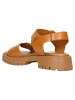 Wojas Leren haksandalen lichtbruin