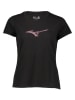 Mizuno Trainingsshirt in Schwarz/ Rosa