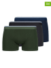 Skiny 3er-Set: Boxershorts in Dunkelblau/ Schwarz/ Grün