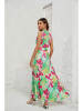 Tazga Kleid in Grün/ Pink