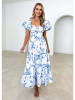 Tazga Jurk wit/blauw
