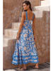 Tazga Kleid in Blau/ Creme