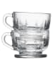 La Rochère France 6er-Set: Espressotassen "Flore" in Transparent - 100 ml