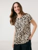 TAIFUN Bluse in Beige/ Schwarz