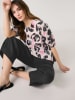 TAIFUN Bluse in Beige/ Schwarz/ Rosa