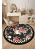 CARPET DIEM Kurzflor-Teppich in Schwarz/ Rosa