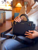 ATELIERS SAINT GERMAIN Leder-Henkeltasche in Schwarz - (B)25,5 x (H)19,5 x (T)10,5 cm