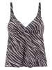 LASCANA Koszulka tankini w kolorze czarno-szarym