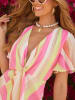 Milan Kiss Kleid in Bunt/ Creme/ Pink