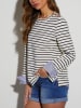 Milan Kiss Longsleeve in Creme/ Dunkelblau