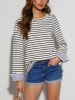 Milan Kiss Longsleeve in Creme/ Dunkelblau