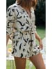 Milan Kiss Bluse in Creme/ Schwarz