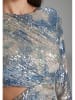 SWING Paillettenkleid in Blau/ Creme